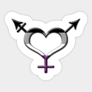 Heart-Shaped Asexual Pride Transgender Symbol Sticker